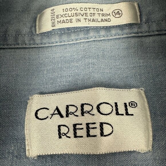 Carroll Reed Women's Embroidered Button Down Shirt Size 14 Blue - Picture 7 of 8